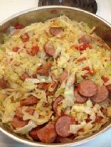 Spicy Sausage & Shrimp with Cabbage Saute