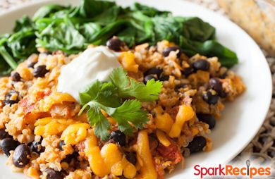Quinoa-Black Bean Casserole Recipe | SparkRecipes