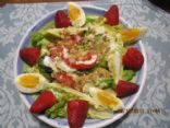 Egg, Strawberry, Veggie Salad with Parmesan Buttermilk Dressing 