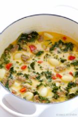 Zuppa Toscana (creamy gnocchi soup with kale and sausage)