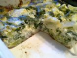 Crustless Onion, Spinach and Broccoli Quiche