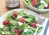 Spinach Salad with Raspberries, Goat Cheese and Candied Pecans