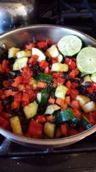 Black beans with zucchini and peppers