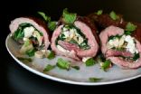 Flank Steak Stuffed with Spinach, Feta & Artichokes