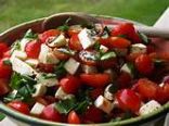 Caprese Salad with Grape Tomatoes, Mozzarella & Basil