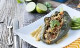 Enchilada Stuffed Peppers with Chile Verde Sauce