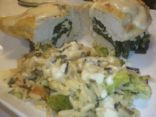 Spinach-Stuffed Chicken with Cheese Sauce
