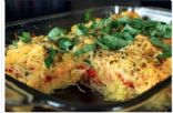 Fresh basil and tomato  spaghetti squash 