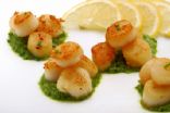 Seared Scallops with Minted Pea Puree
