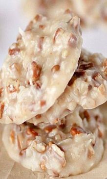 No Bake Coconut Pecan Praline Cookies Recipe | SparkRecipes