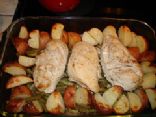Lemon Chicken with Green Beans and New Potatoes