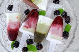 Mint and blackberry ice lollies