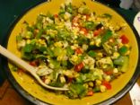Grilled Corn salad with fresh herbs and veggies