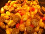 Gnocchis and Sausages in Curry Sauce