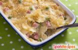Ham and Cheese Noodle Casserole with Peas