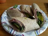 Ham, turkey, spinach, avocado wrap