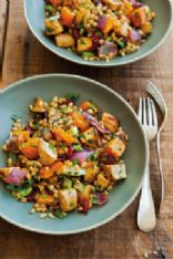 Wheat Berries with Roasted Parsnips, Butternut Squash & Dried Cherries