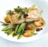 Roasted Fish, Potato & Asparagus with Dill