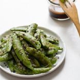 Roasted Peas with Sesame Dipping Sauce 