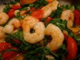 Sauted Shrimp with Arugula and Tomatoes 