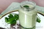 Smoothie from garden herbs and chia grains 