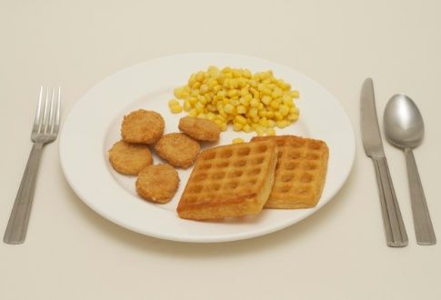 Chicken Nuggets Waffles Spaghetti Loops Recipe