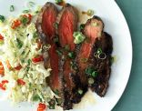 Grilled Asian Flank Steak with Sweet Slaw