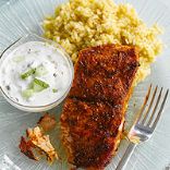 Curried Salmon and Mint Raita