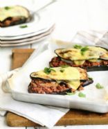 Mozzarella-topped Eggplant & Beef Stacks