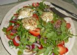 Warm Goat Cheese and Arugula Salad with Spring Strawberries  (From CNN's Accent Health)