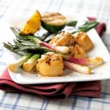 Soy Lime Scallops With Leeks