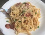 Tagliatelle salsiccia e pisselli