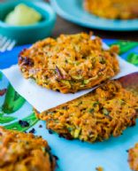 Baked Chipotle Sweet Potato and Zucchini Fritters