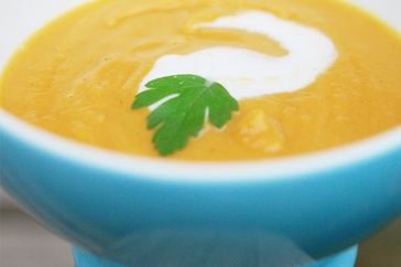 Coconut milk, sweet potato & chilli soup Recipe | SparkRecipes