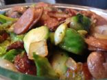 Brussels Sprouts with Bacon and Andouille Sausage