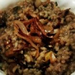 Baked Spinach Mushroom Risotto with Caramelized Onions