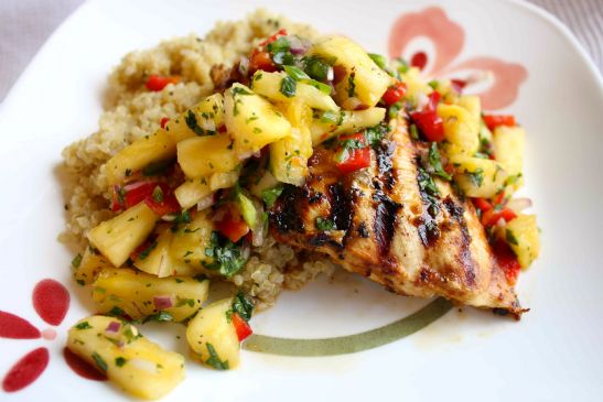 Grilled Carribean Chicken with Pineapple Salsa Recipe 