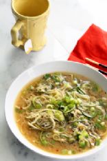Spicy Ginger Scallion and Egg Drop Zucchini Noodle Bowl