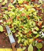 Chopped Green Goddess Salad with smoked salmon