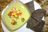 Chilled Avocado and Buttermilk Soup with Corn Salsa