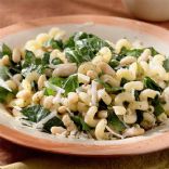 Cavatappi with Spinach, Beans, and Asiago Cheese