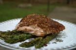 Spicy Pecan-Crusted Salmon (Shown with roasted asparagus) 