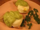 Eggs Benedict with Avocado Hollandaise