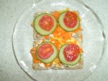 Cheese, Tomato and Carrot on Ryvita Crispbread 