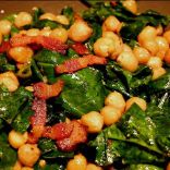 Spinach and Chick Peas with Bacon