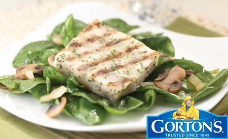 Grilled Fillets on a Bed of Mushrooms and Spinach from Gorton's®