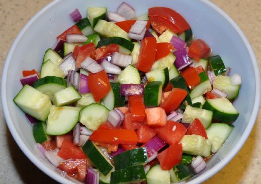 Cucumber and Tomato Salad/Snack Recipe | SparkRecipes