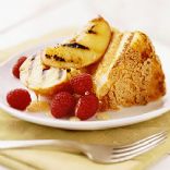 Seared Nectarines with angel food cake