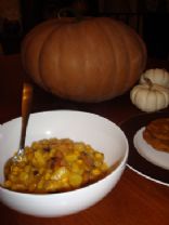 Pumpkin, Corn, Sausage Chowder