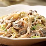 Creamy Fettuccine with Brussels Sprouts & Mushrooms